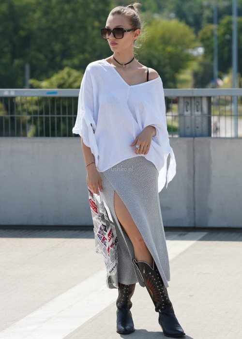  Dzianinowa Spódnica Primo Silver
