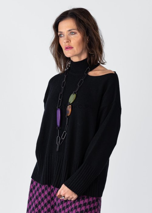 Sweter z  golfem Collarbone Czarny