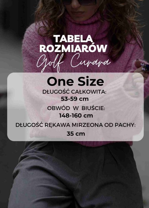 Tabela Rozmirów dla Sweter Damski Curara Beżowo-bordowy