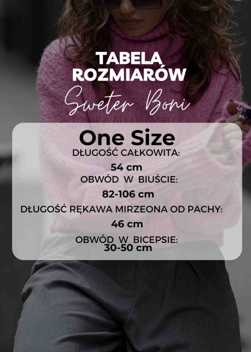 Tabela Rozmiarów dla Sweter Boni Szary
