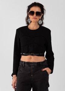 Bluzka Crop Top Zag Czarna