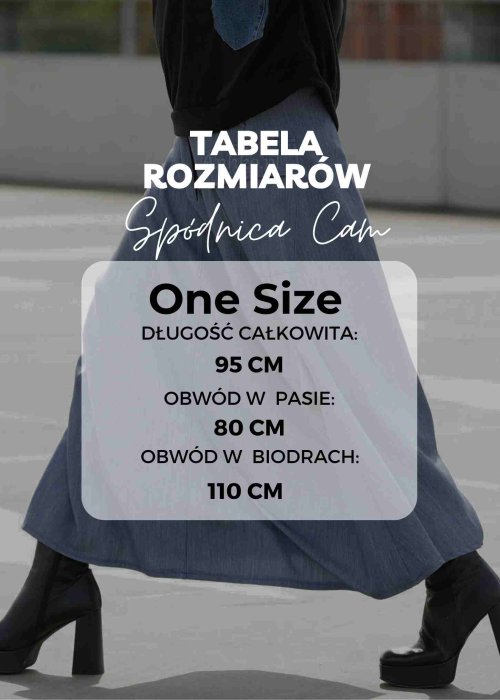 Tabela Rozmiarów dla Spódnica Cam w Paski Antracytowa