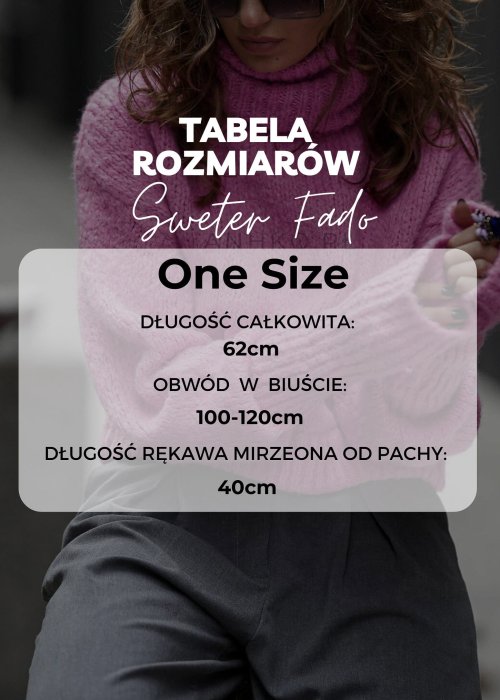 Tabela Rozmiarów One Size, Sweter Fado Wrzosowy