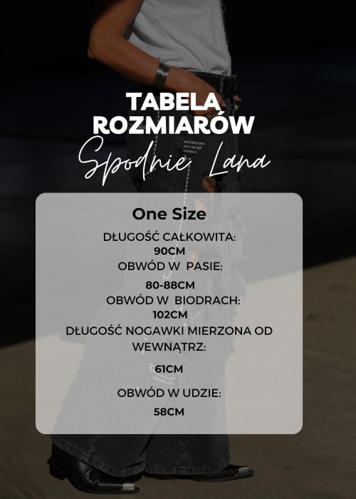 Tabela Rozmiarów dla Spodnie Lana Fioletowe
