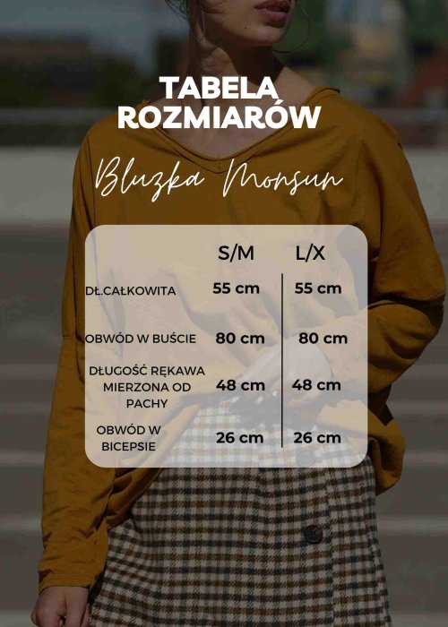 Tabela Rozmiarów dla Bluzka Monsun Szaro-Biała