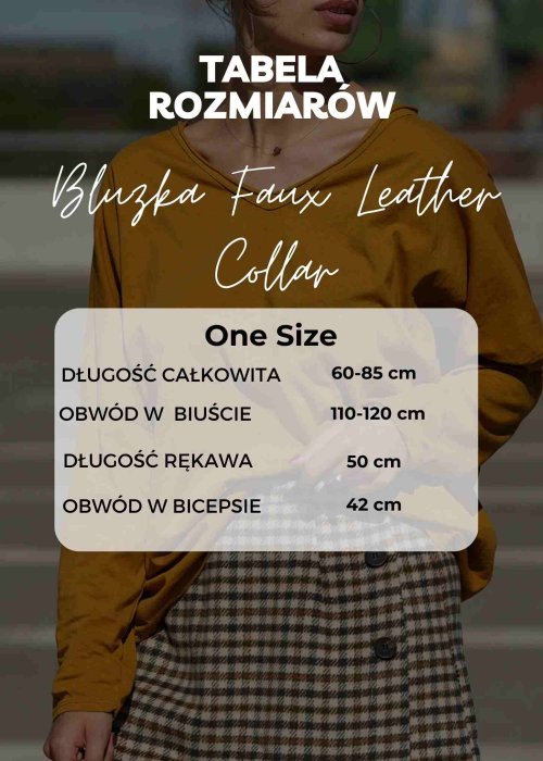 Tabela Rozmiarów dla Bluzka Faux Leather Collar Camel
