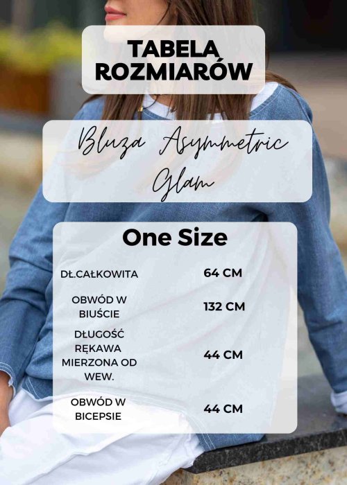 Tabela Rozmiarów One Size  Bluza Asymmetric Glam Czerwona