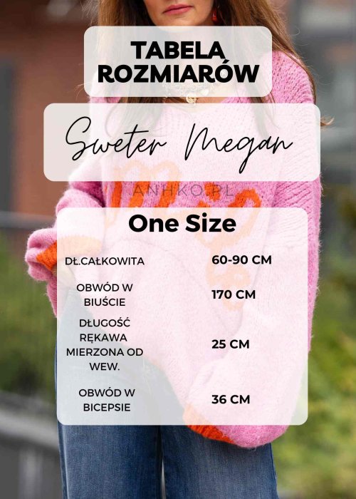 Tabela Rozmiarów One Size Bluzka Megan Czarno-Kremowa