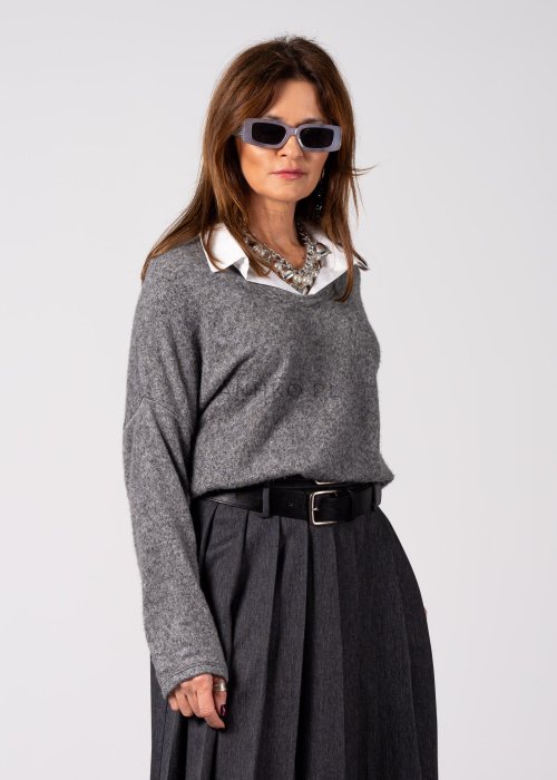 Sweter Collar Szary