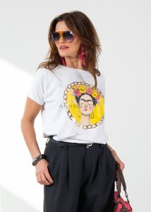 Bluzka Cicrle Frida Yellow Biała 