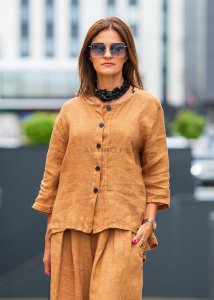 Bluzka Lniana Bilona Camel 