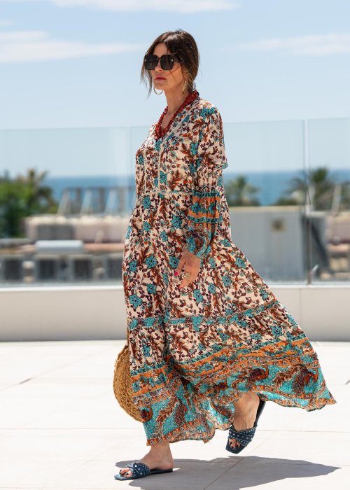 Sukienka-Boho-Bloomin-Pomaranczowo-Turkusowa (1).jpg