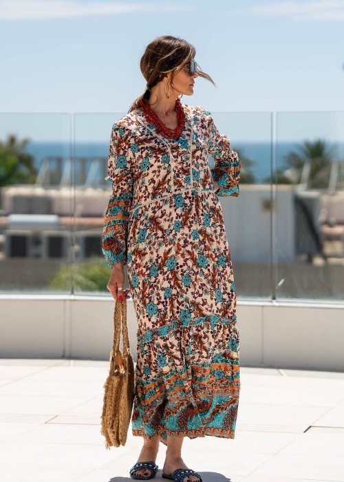 Sukienka-Boho-Bloomin-Pomaranczowo-Turkusowa (3).jpg