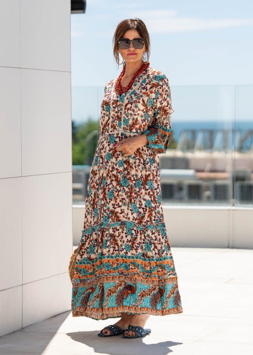 Sukienka-Boho-Bloomin-Pomaranczowo-Turkusowa (7).jpg