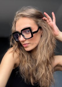 Okulary Zerówki Czarne 6162 C2