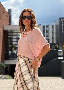 Bluzka Lniana Alga Pink Light