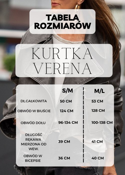Czarna krótka kurtka damska z długim rękawem i kołnierzem, wykonana ze skóry ekologicznej, styl minimalistyczny