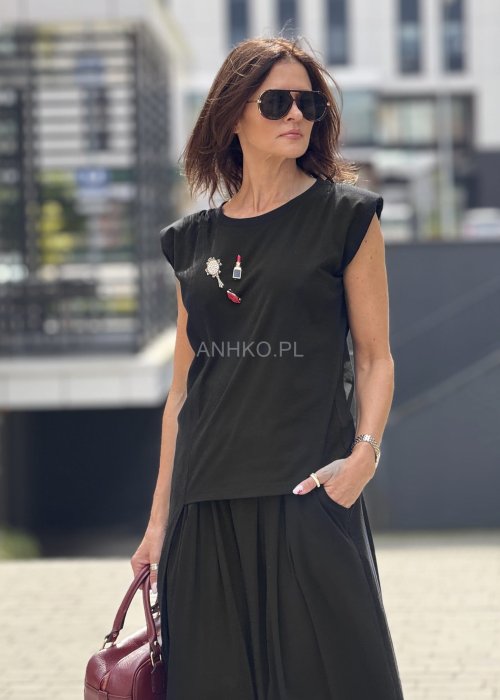 Asymetryczna Bluzka Noelia Czarna