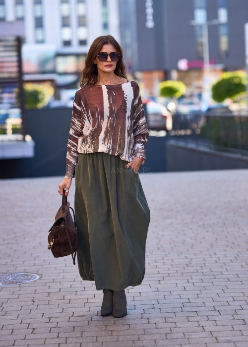 Spódnica Sztruksowa Corduroy Khaki 
