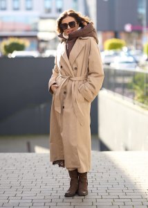 Długi Trencz  Camel 