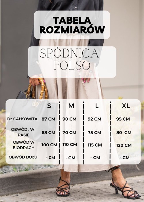Tabela Rozmiarów dla Spódnica Folso Beżowa