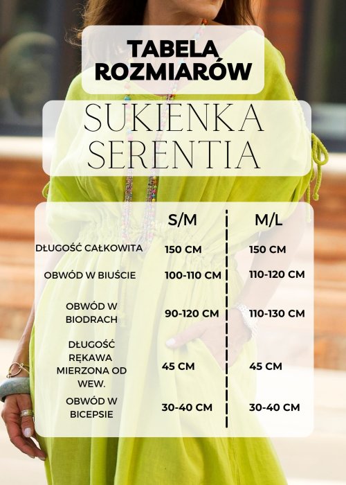 Tabela Rozmiarów S-M Sukienka Serentia w Lamparda Brązowa