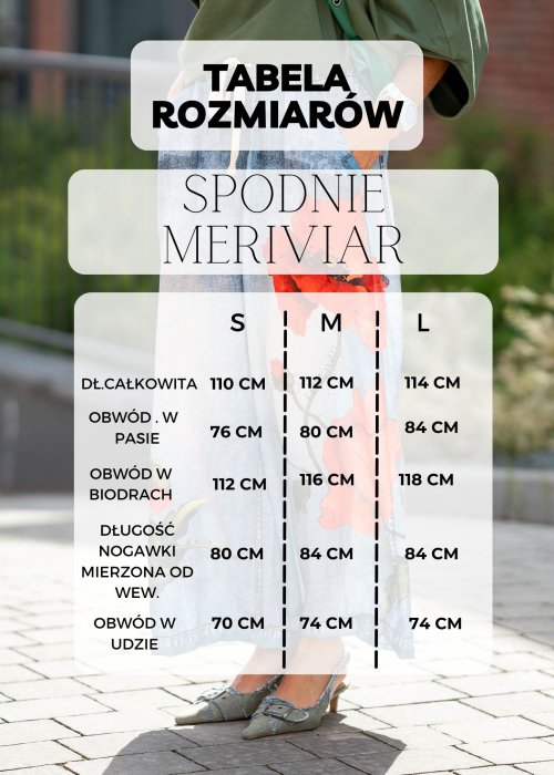 Tabela Rozmiarów One Size Spodnie Damskie Meriviar Grafitowe
