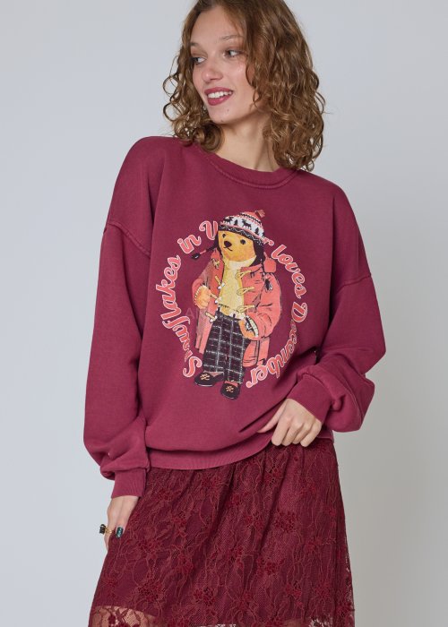 Bluza Bear Winter Bordowa 