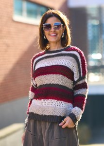 Sweter z Dodatkiem Alpaki Conola Bordowy 