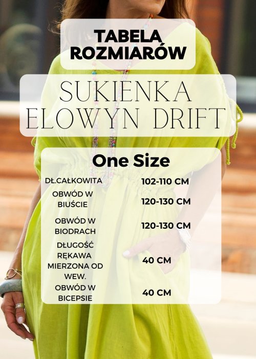 Tabela Rozmiarów One Size Sukienka Dzianinowa Elowyn Drift Brązowa