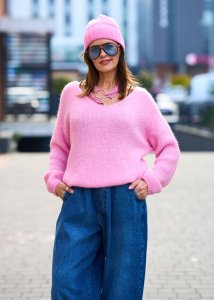 Sweter z Alpaki Vicki Jasnoróżowy