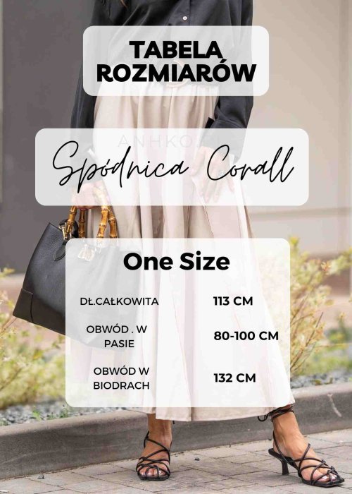 Tabela  Rozmiarów One Size  Spódnica Sztruksowa Corall