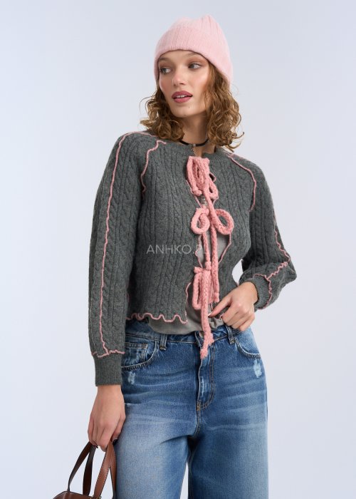 Sweter Selah Form Szaro-Różowy