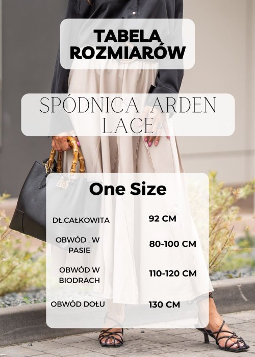 Tabela Rozmiarów dla Spódnica Arden Lace Czarna