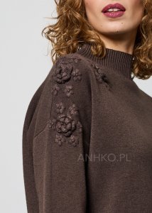 Sweter Elowen Brązowy 