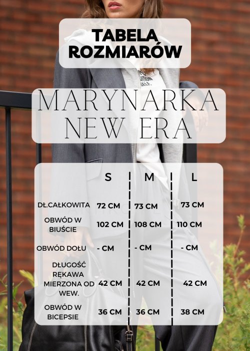 Tabela Rozmiarów dla Marynarka New Era Czarna