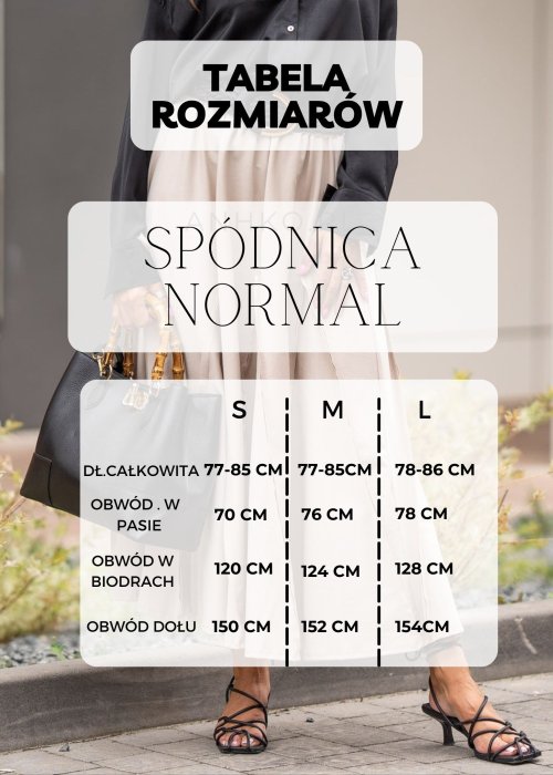 Tabela Rozmiarów dla Spódnica Normal Brązowa