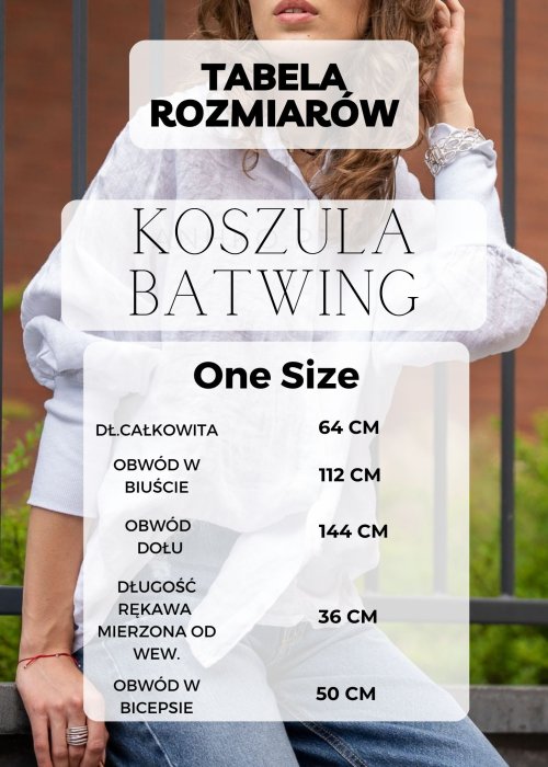 Tabela Rozmiarów dla Koszula Batwing Błękitna