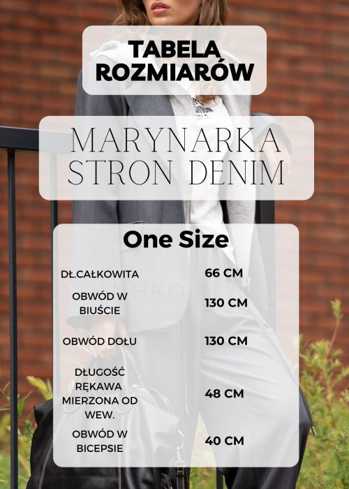 Tabela Rozmiarów dla Marynarka Stron Denim Szara