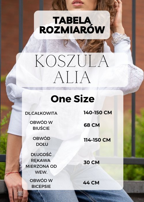 Tabela Rozmiarów dla Koszula Alia Czerwona