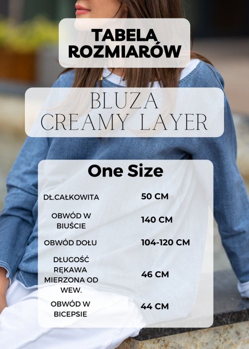 Tabela Rozmiarów dla Bluza Creamy Layer Brązowa