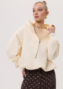 Bluza Creamy Layer z bokserką Kremowa 