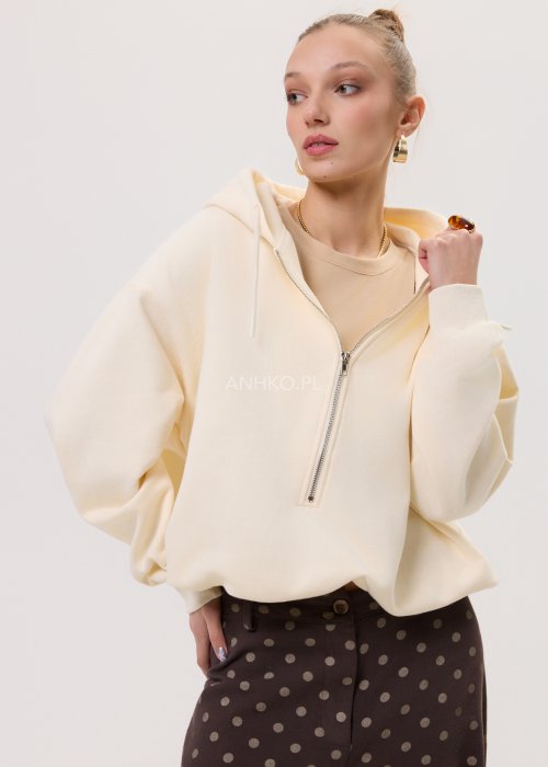 Bluza Creamy Layer z bokserką Kremowa 
