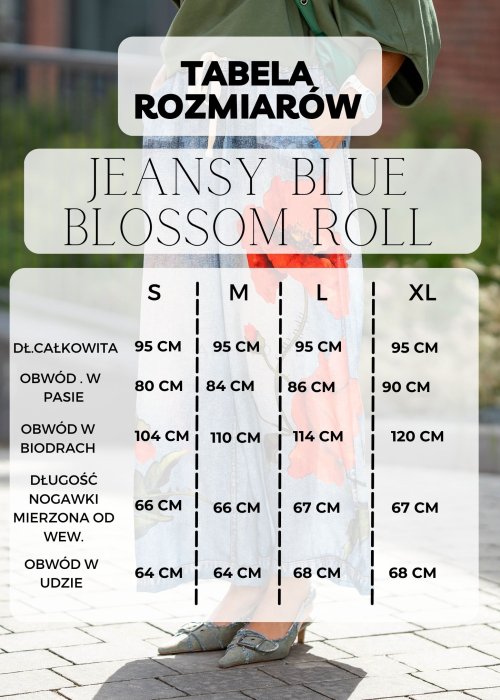 Tabela Rozmiarów dla Jeansy Blue Blossom Roll
