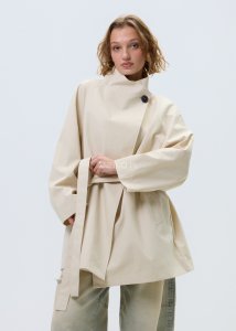 Krótki Trencz Dune Kremowy 