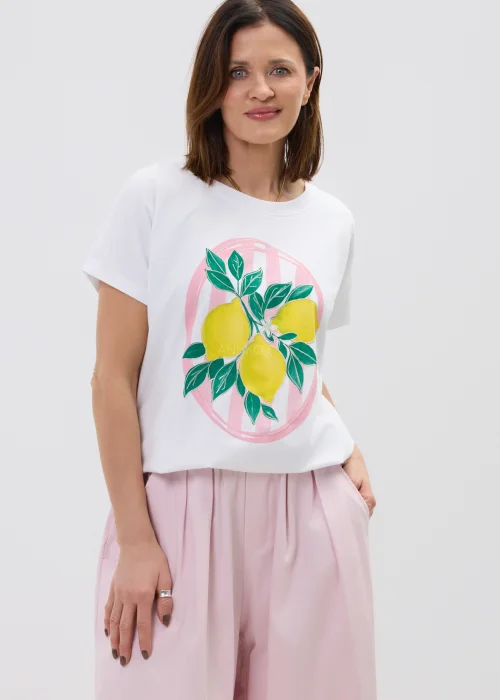 Bluzka Lemon Pop Pink Biała  