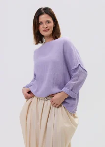 Bluzka Lniana Azure Breeze Fioletowa 