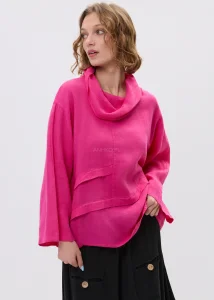 Bluzka Lniana Azzule Magenta