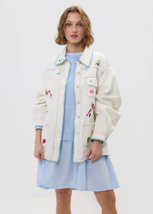 Koszula-Kurtka Jeansowa Nomad Stitch Beżowa 
