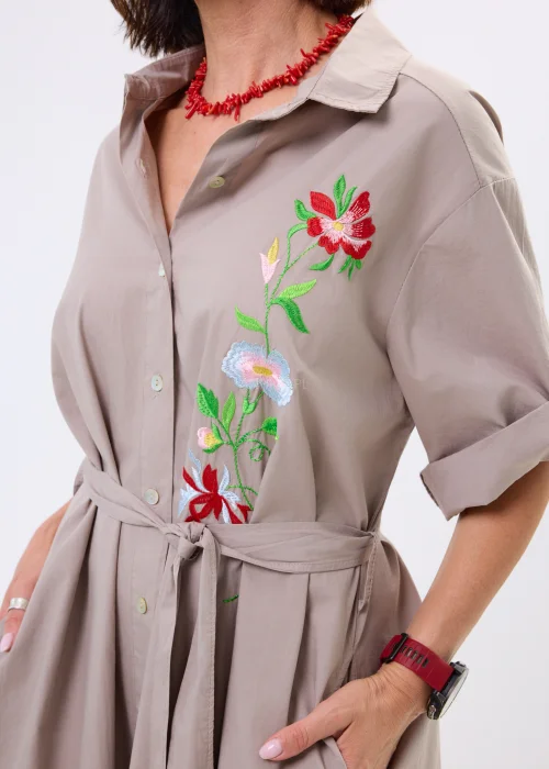 Sukienka Koszulowa Noir Bloom Taupe 